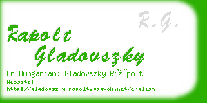 rapolt gladovszky business card